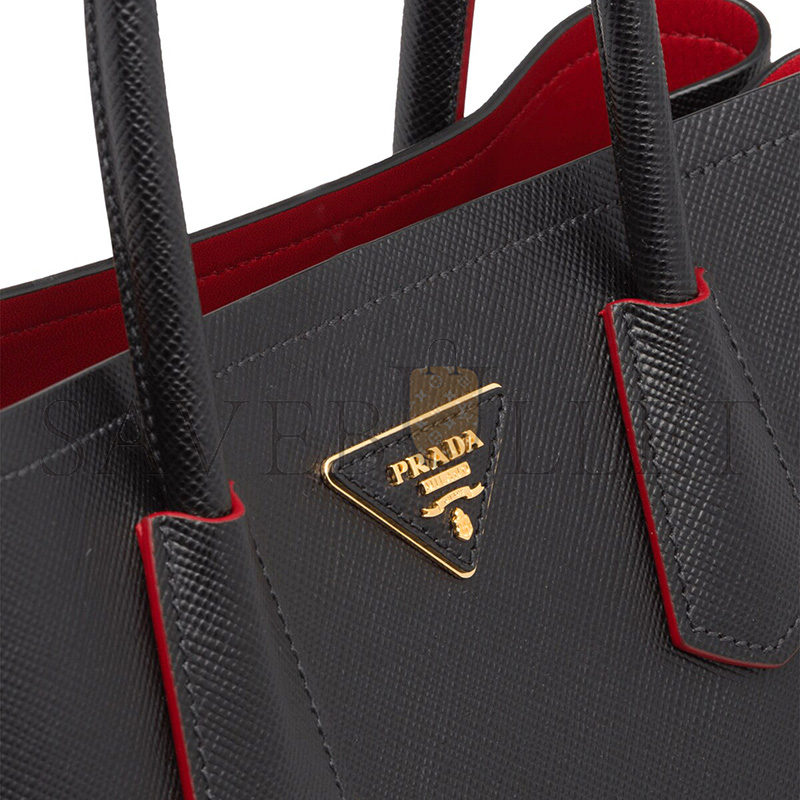 PRADA MEDIUM DOUBLE SAFFIANO LEATHER BAG 1BG887 (33*25*14.5cm) 